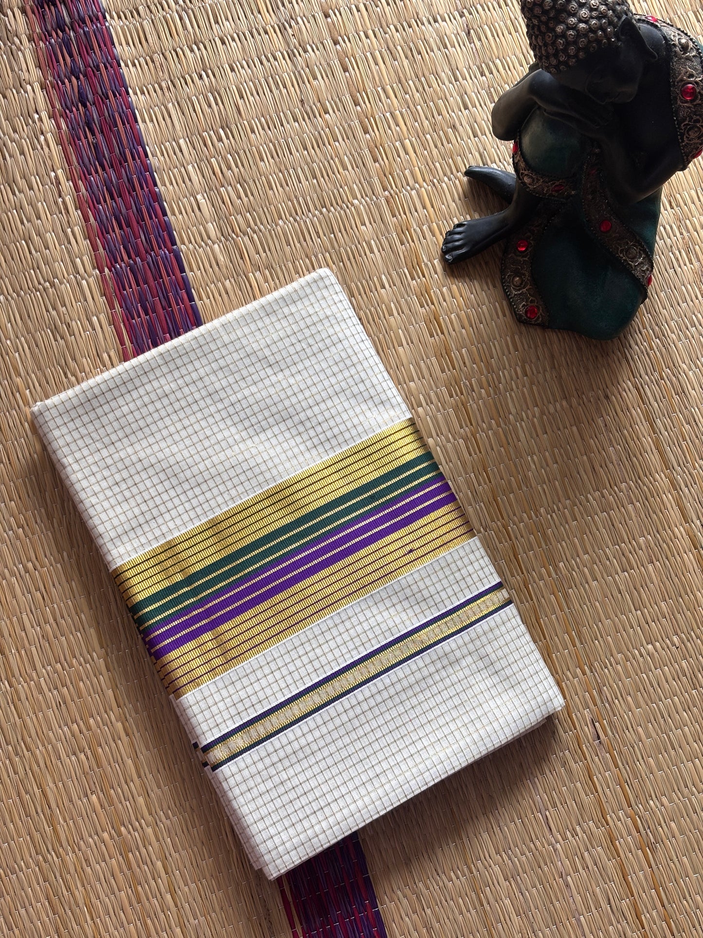നീരാഞ്ജനം ✨🧿 (Set saree with running blouse)(Purple Green )