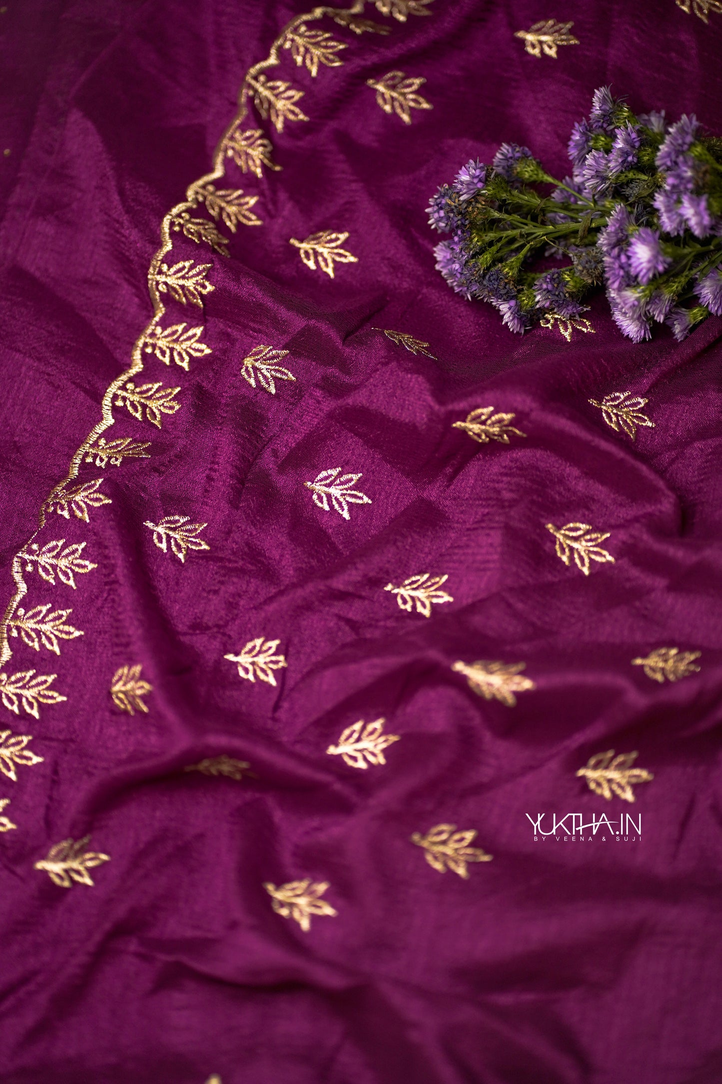 Magenta Vichitra silk