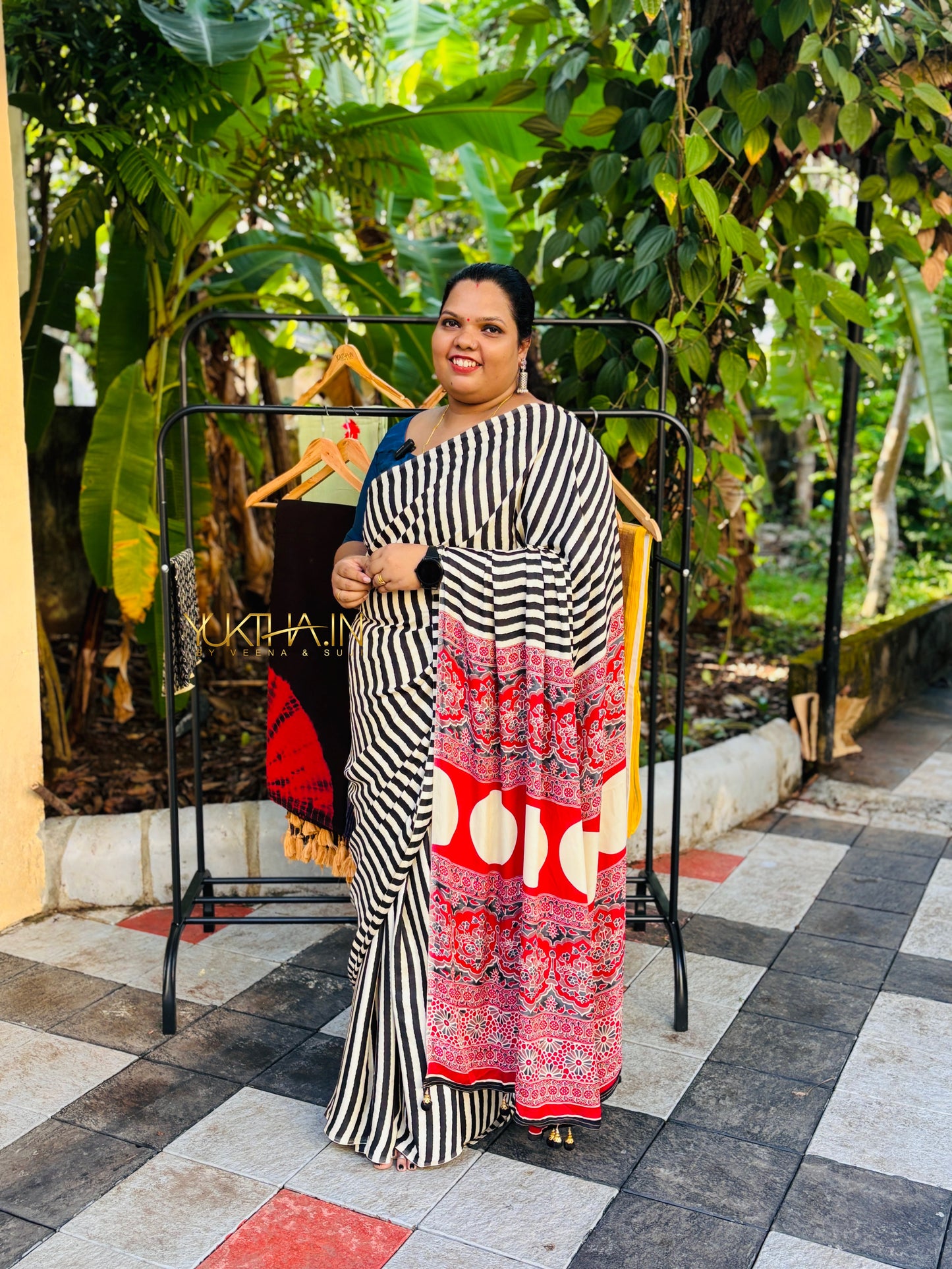 Semi Modal Ajrakh Saree