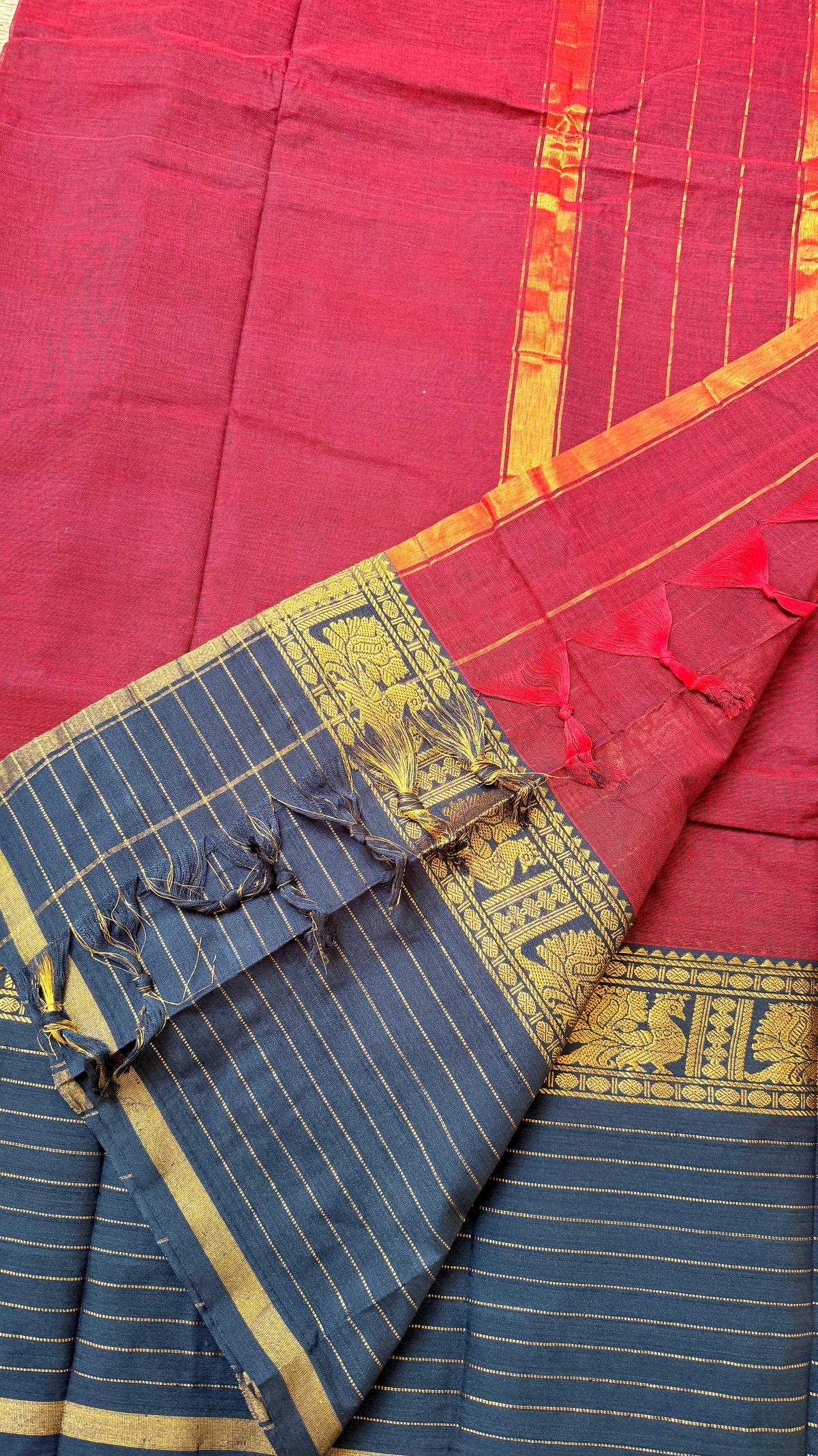 Red& Black Narayanpett Saree