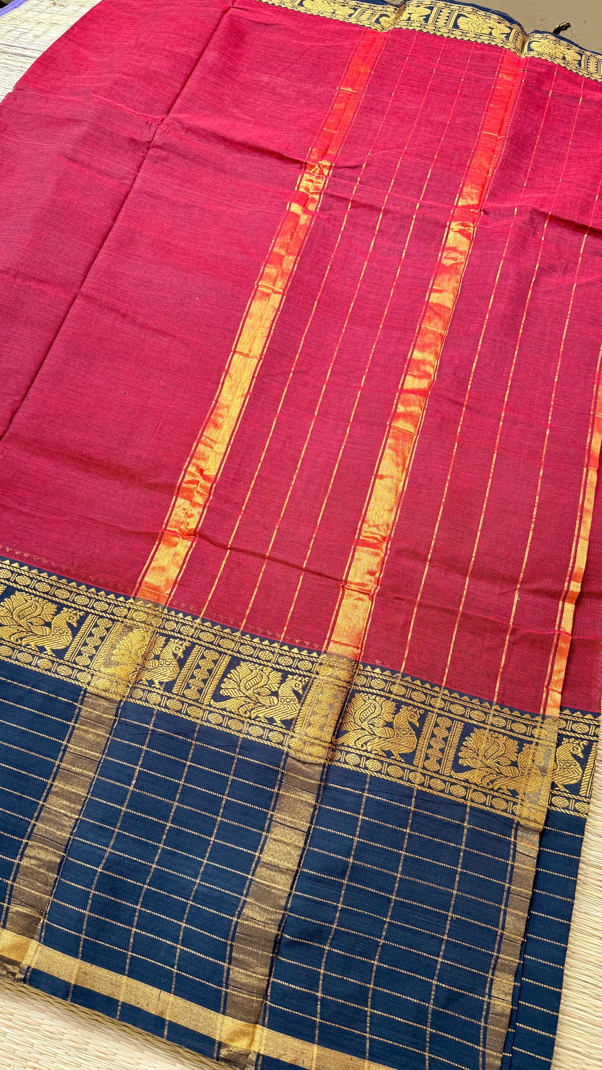 Red& Black Narayanpett Saree