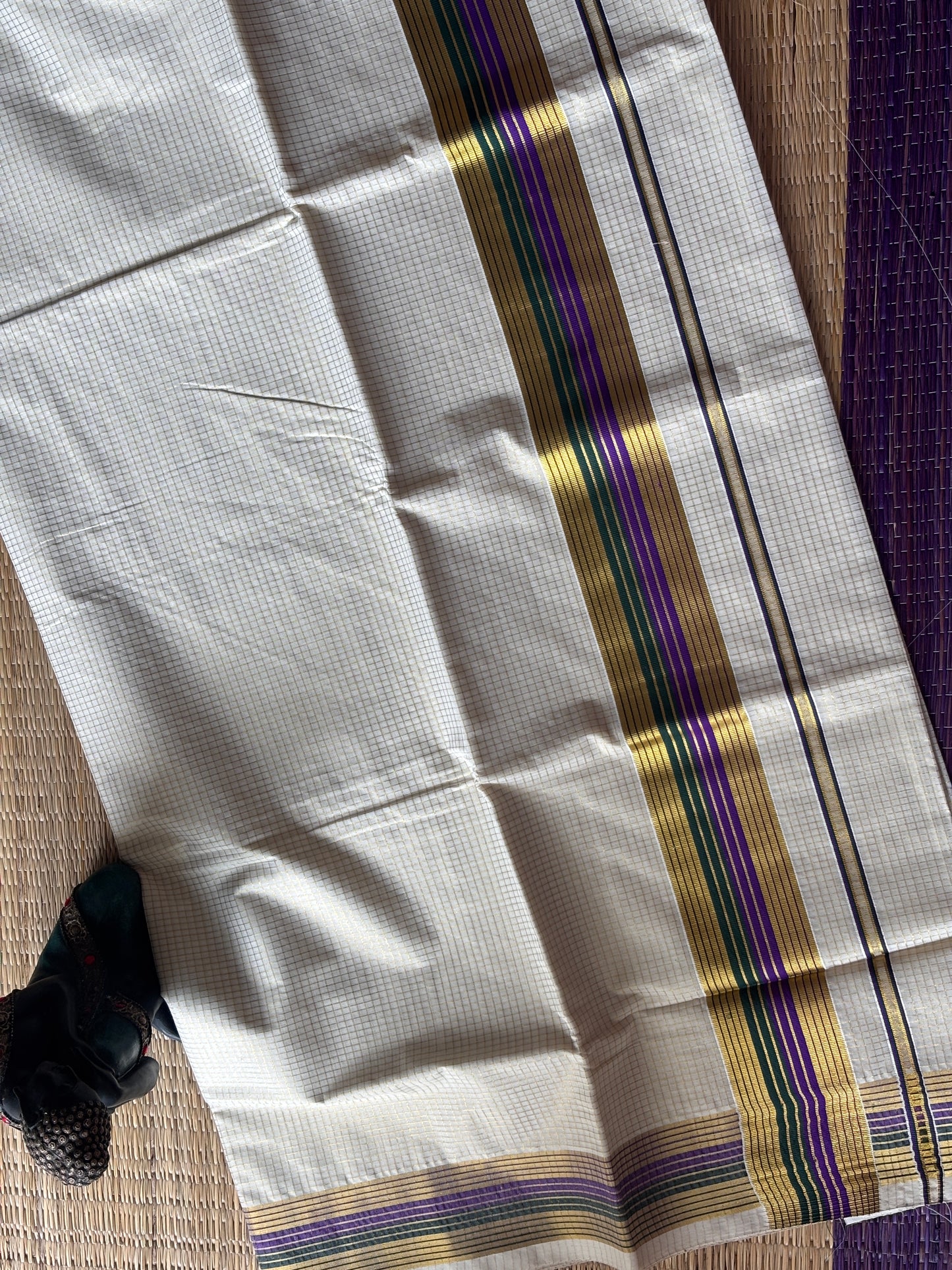 നീരാഞ്ജനം ✨🧿 (Set saree with running blouse)(Purple  Green )
