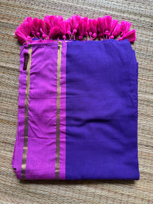 Isha 🌸💜( mul cotton saree without blouse)