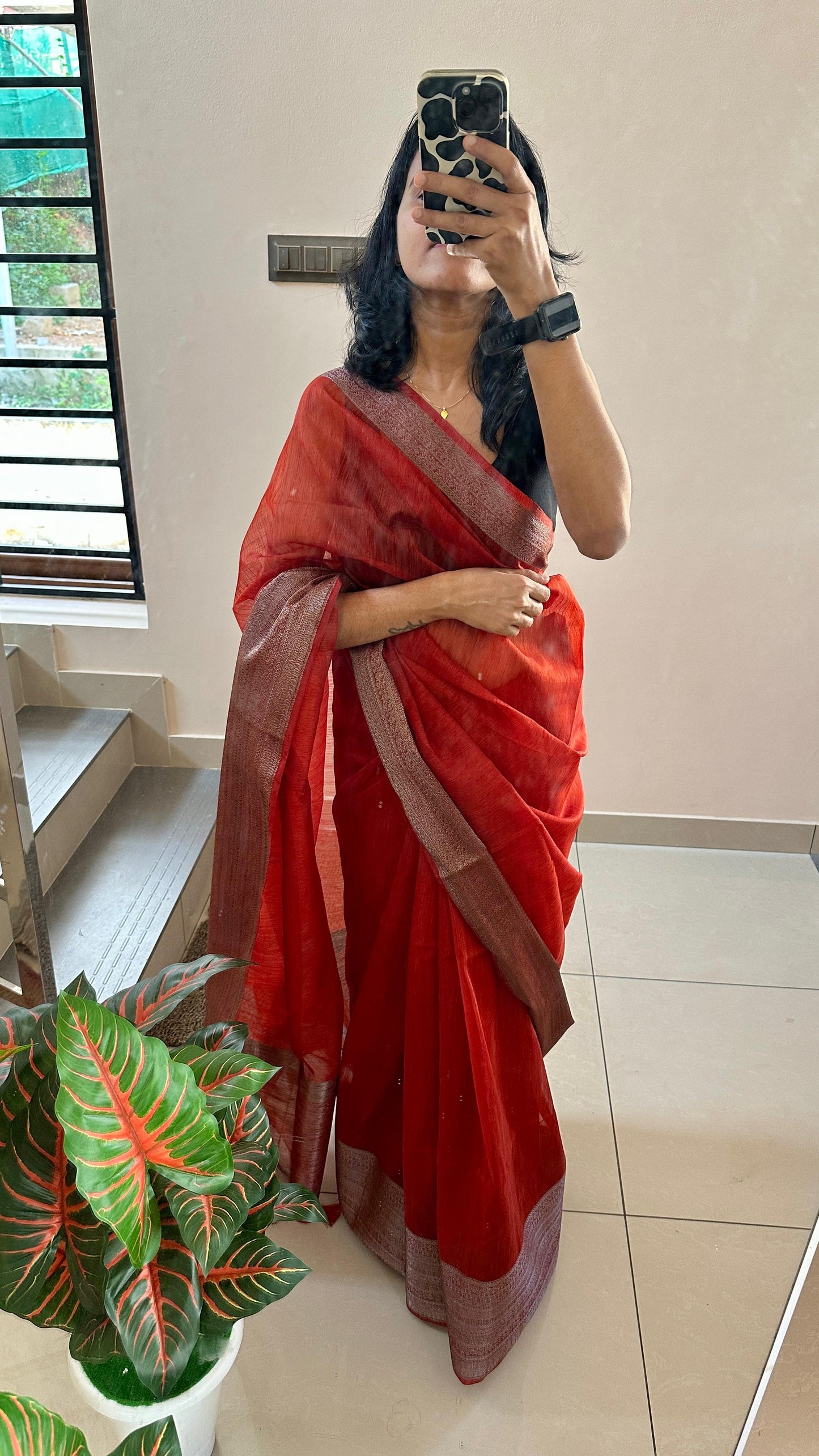 Burnt orange 🧡 | with running blouse