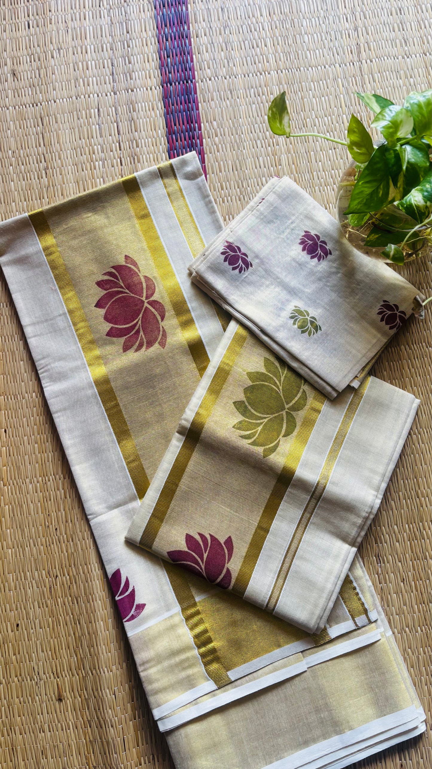 പദ്മ ❤️ (cotton) 2.8mtr set mund with blouse