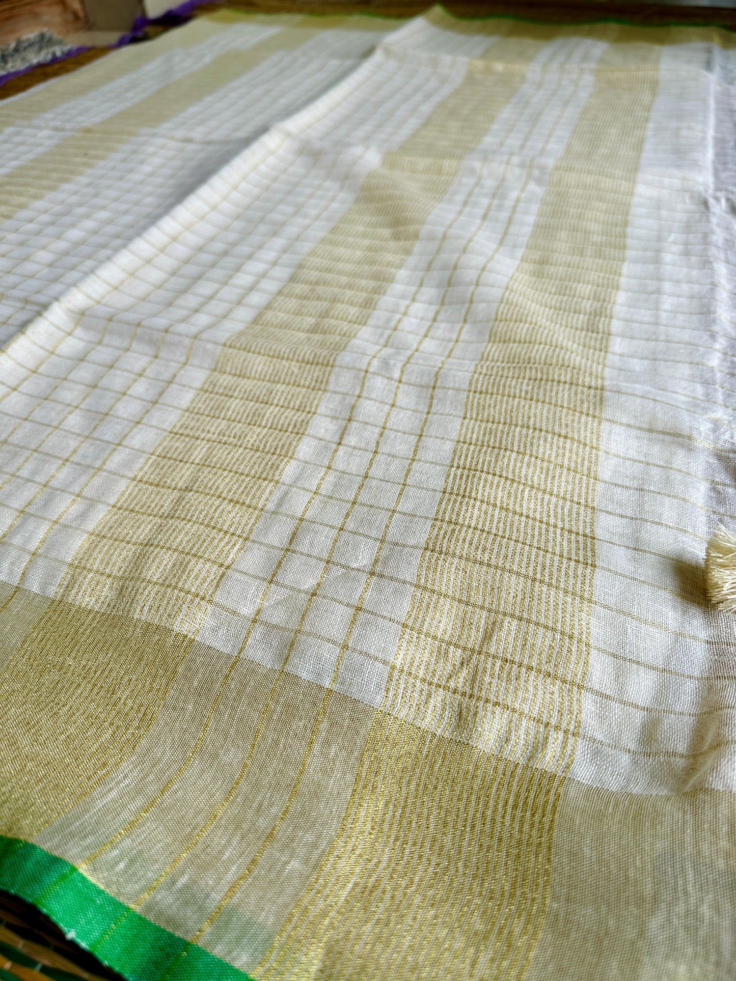 തുമ്പപ്പൂ 💚 ( Green Tissue Soft Cotton Saree with Matching Blouse piece) Prebooking dispatch  Aug 3