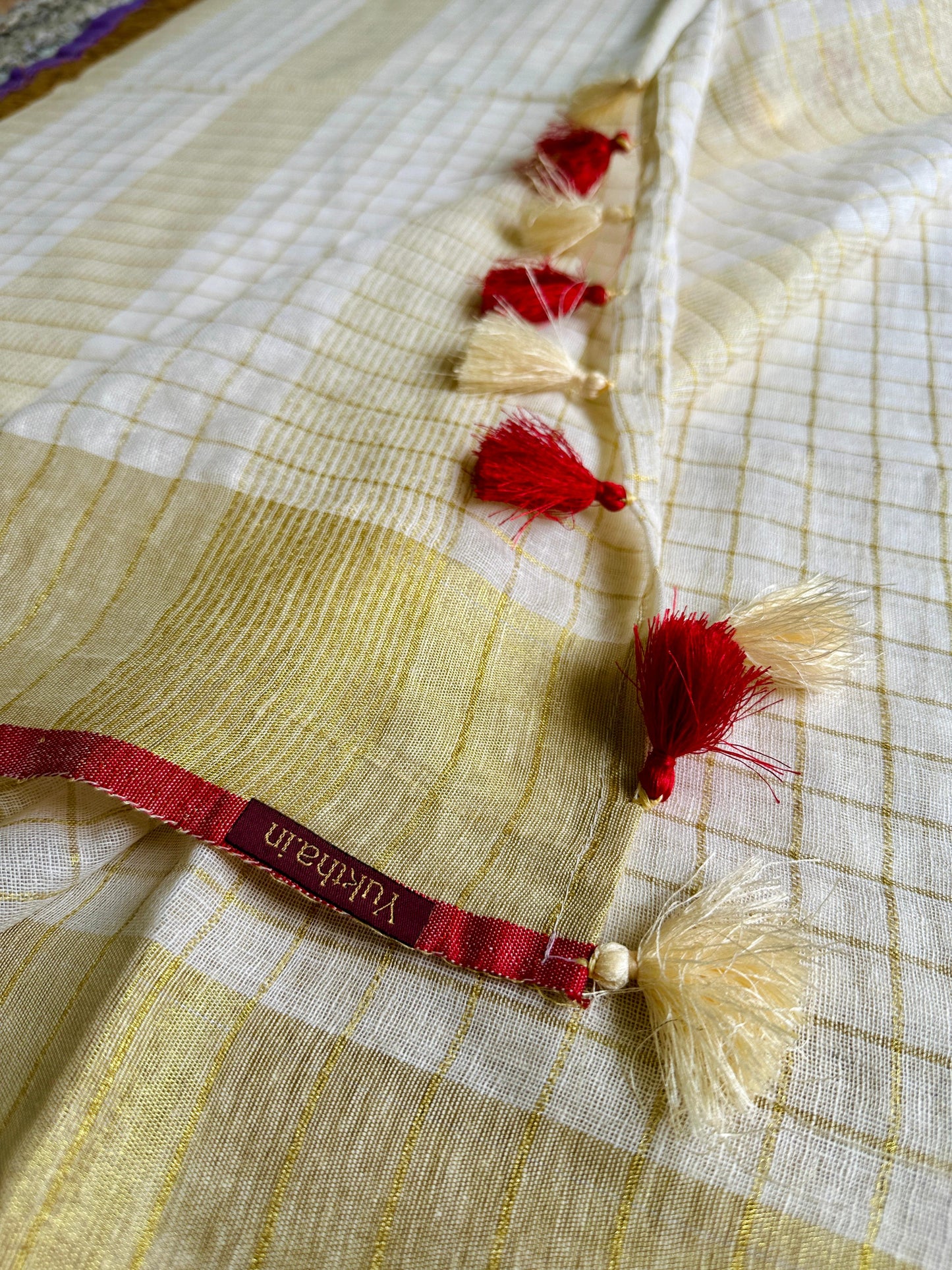 തുമ്പപ്പൂ ❤️ ( Red Linen Soft Cotton Saree with Matching Blouse piece). Prebooking dispatch  Aug 3