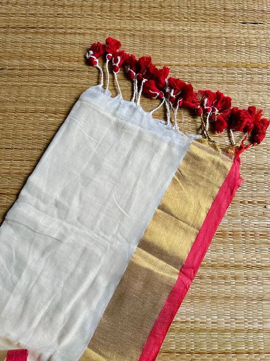 തെറ്റി പൂവ്🍁 (Mul cotton saree without BP) (Pre-Booking)