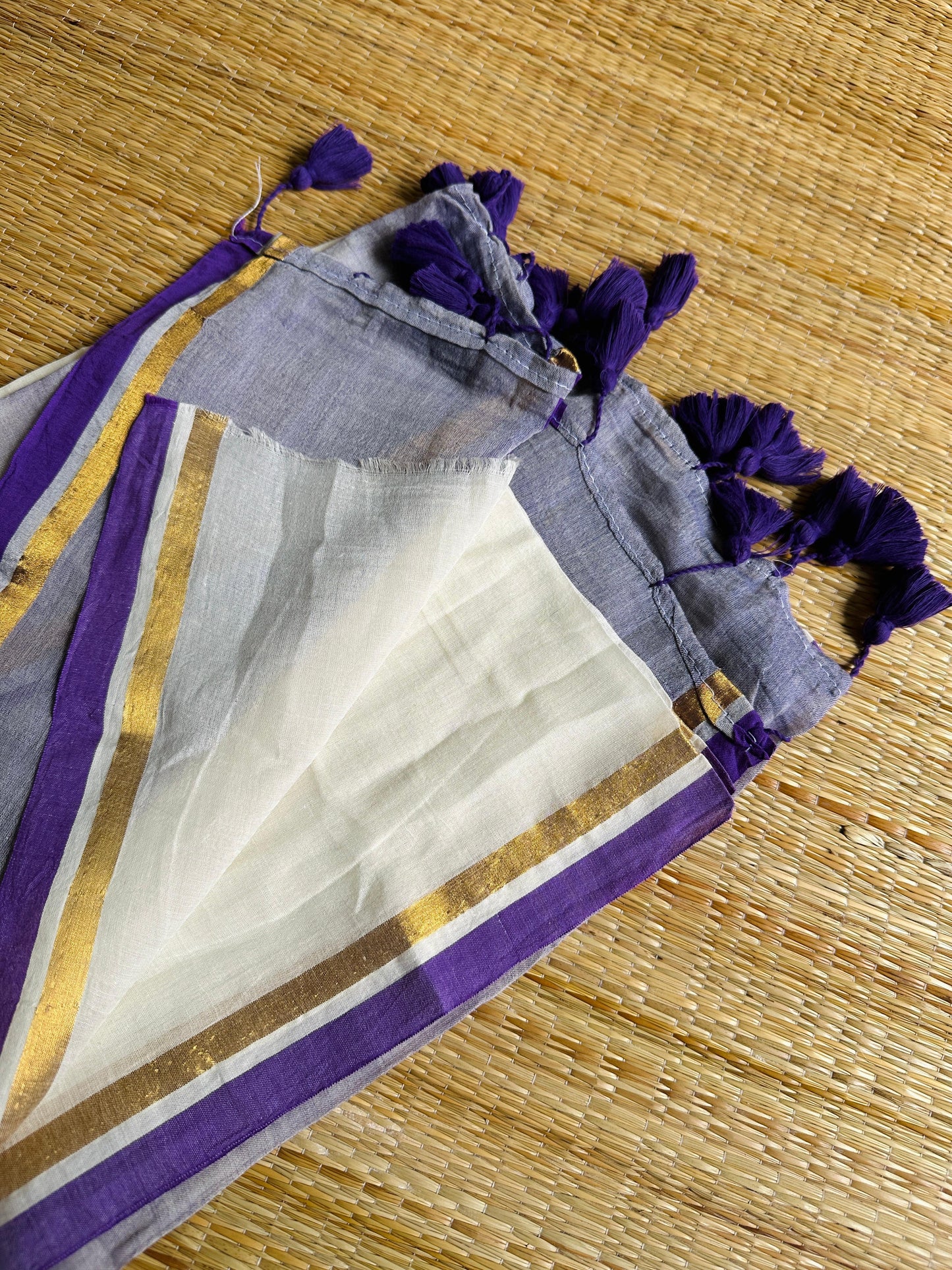 ലാവണ്യ💜 (Mul cotton saree without BP) (Pre-Booking)