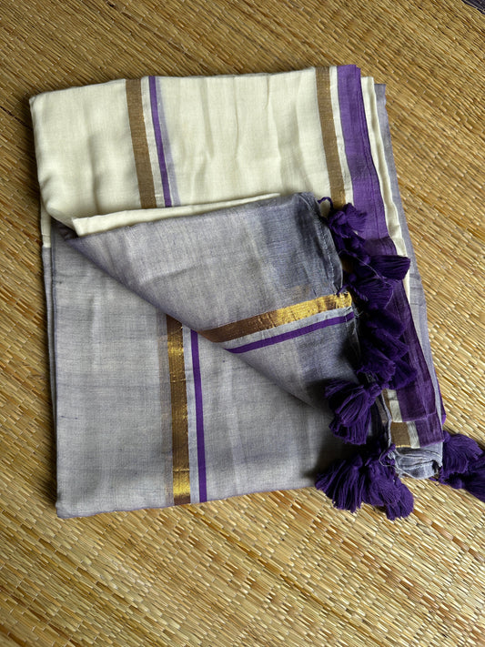 ലാവണ്യ💜 (Mul cotton saree without BP) (Pre-Booking)